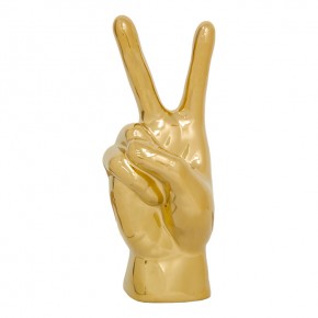 Figura Mano Amor Y Paz Dorada | Esculturas | decoracion